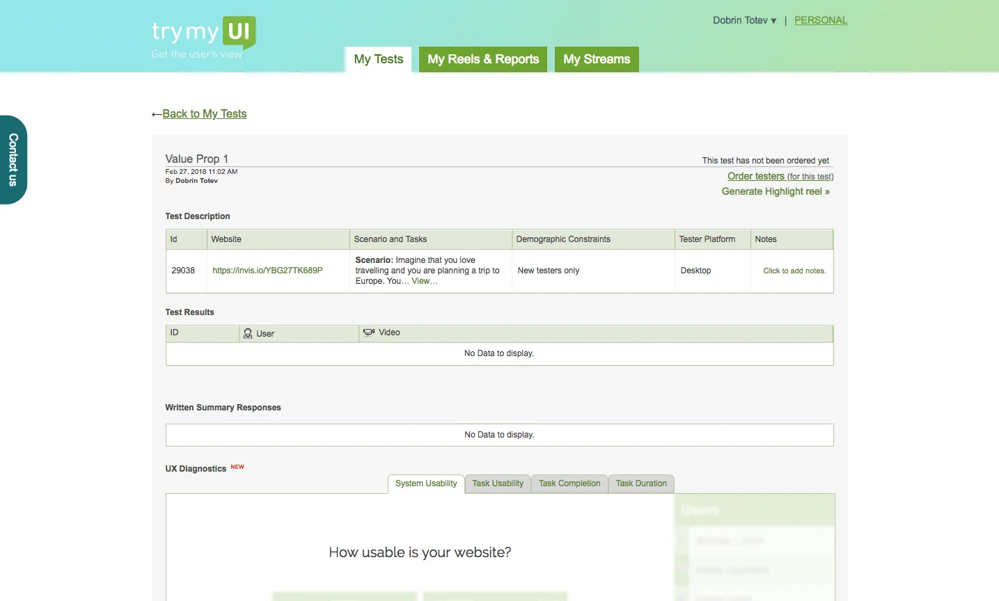 trymyui usability testing platform