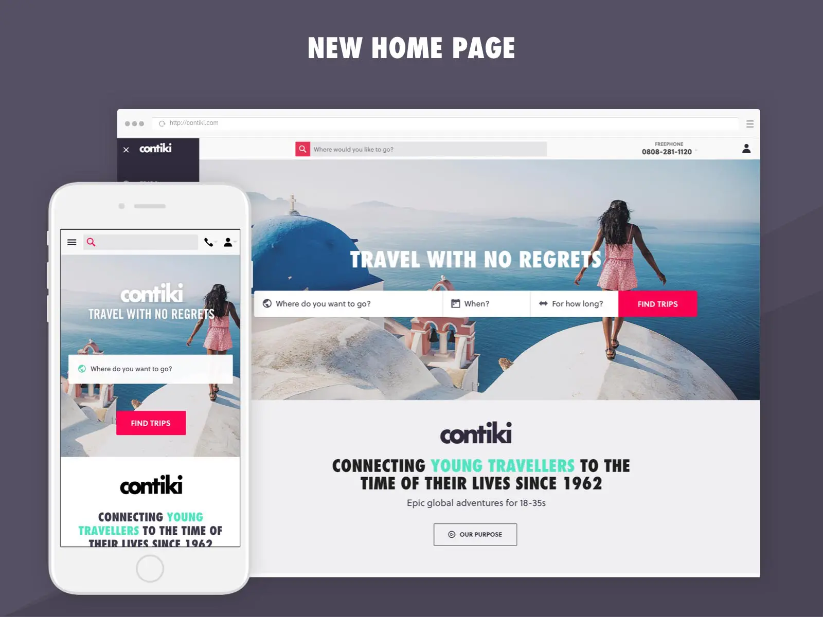 contiki homepage ui