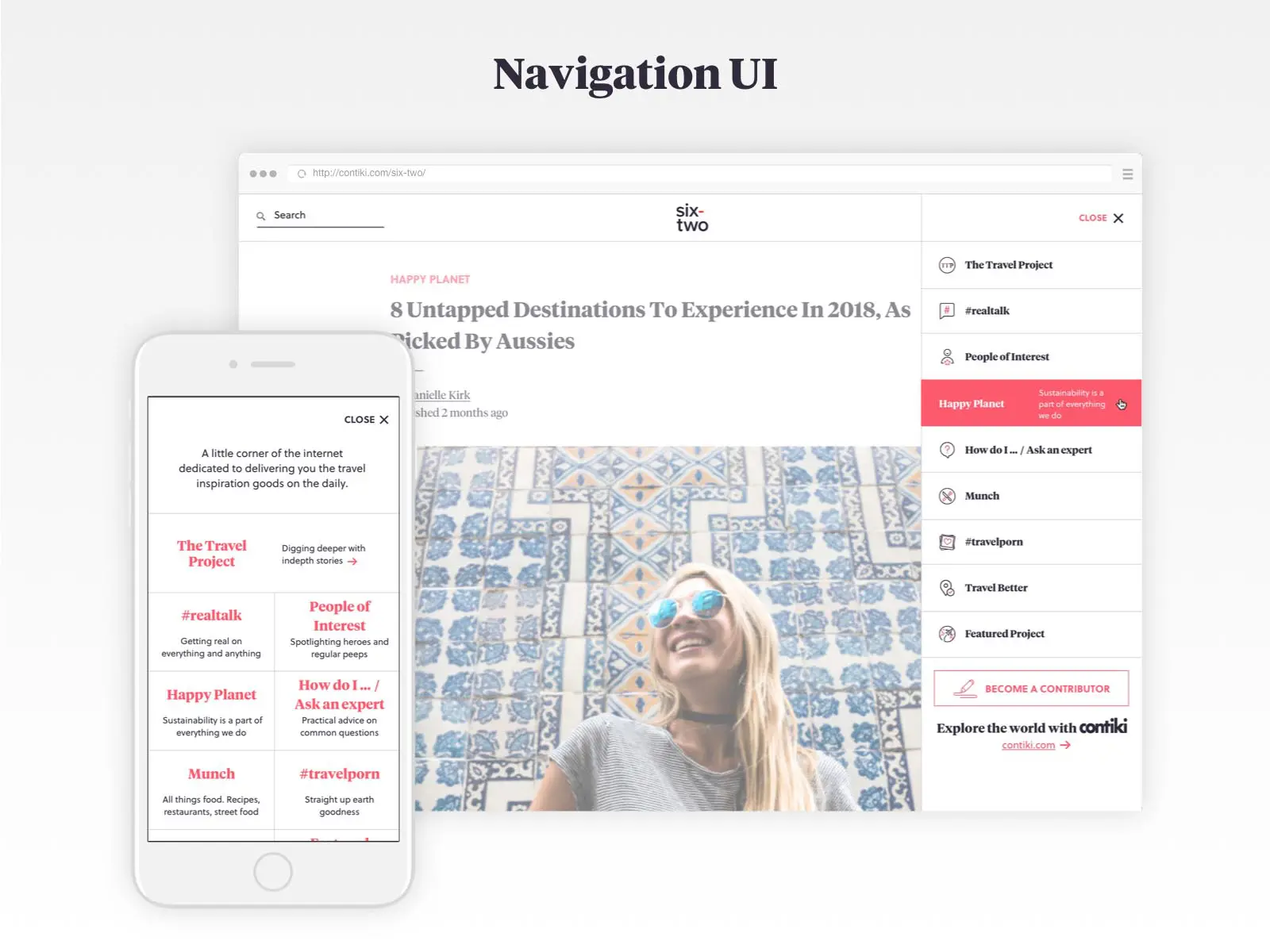 six-two navigation UI design