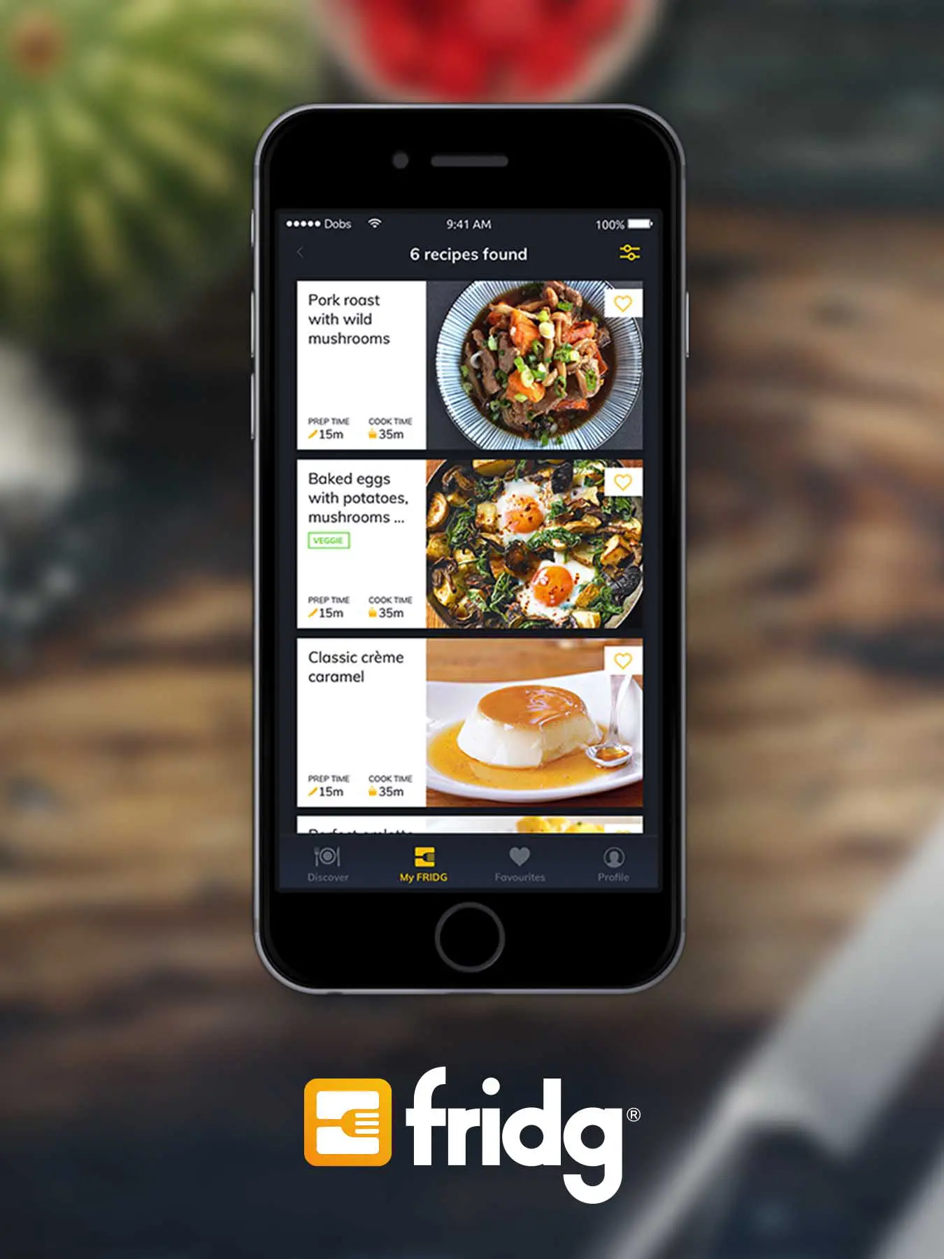 fridgapp all recipes screen ui