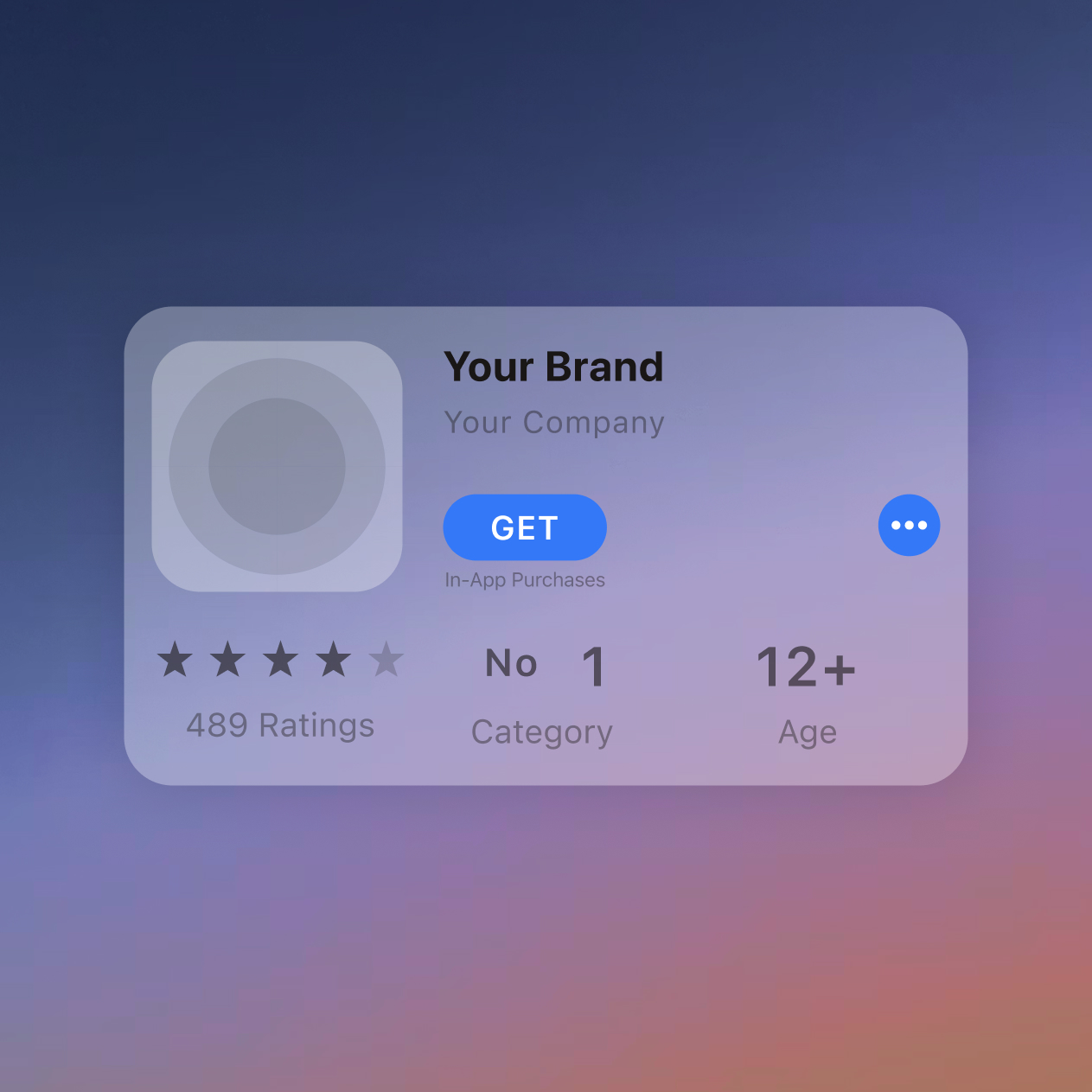custom app mock up appearing on the app store